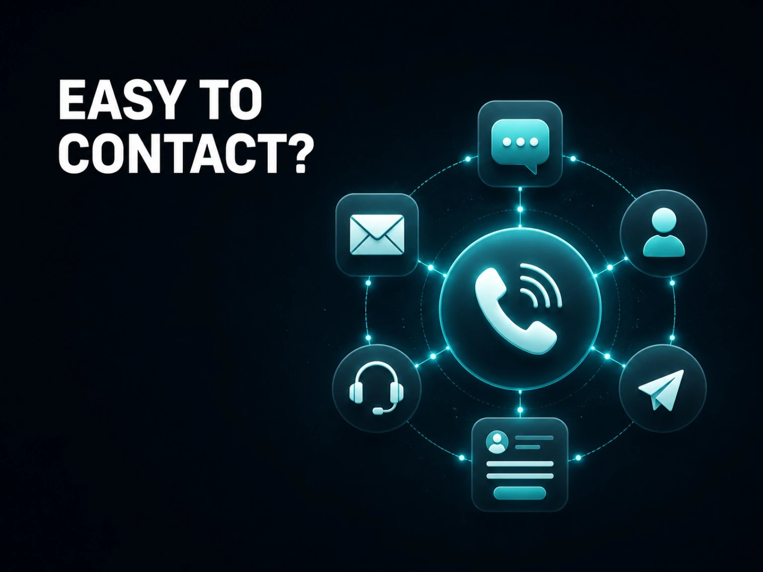 Website card about being easy to contact