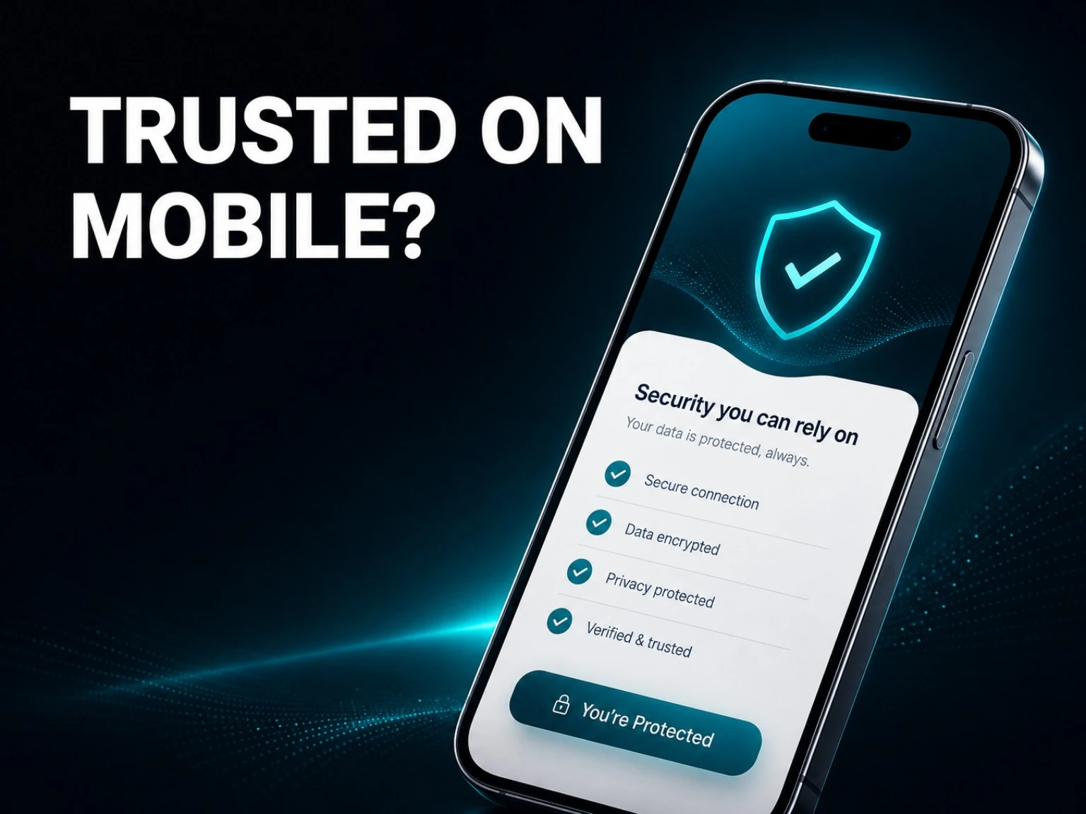 Website card about being trusted on mobile