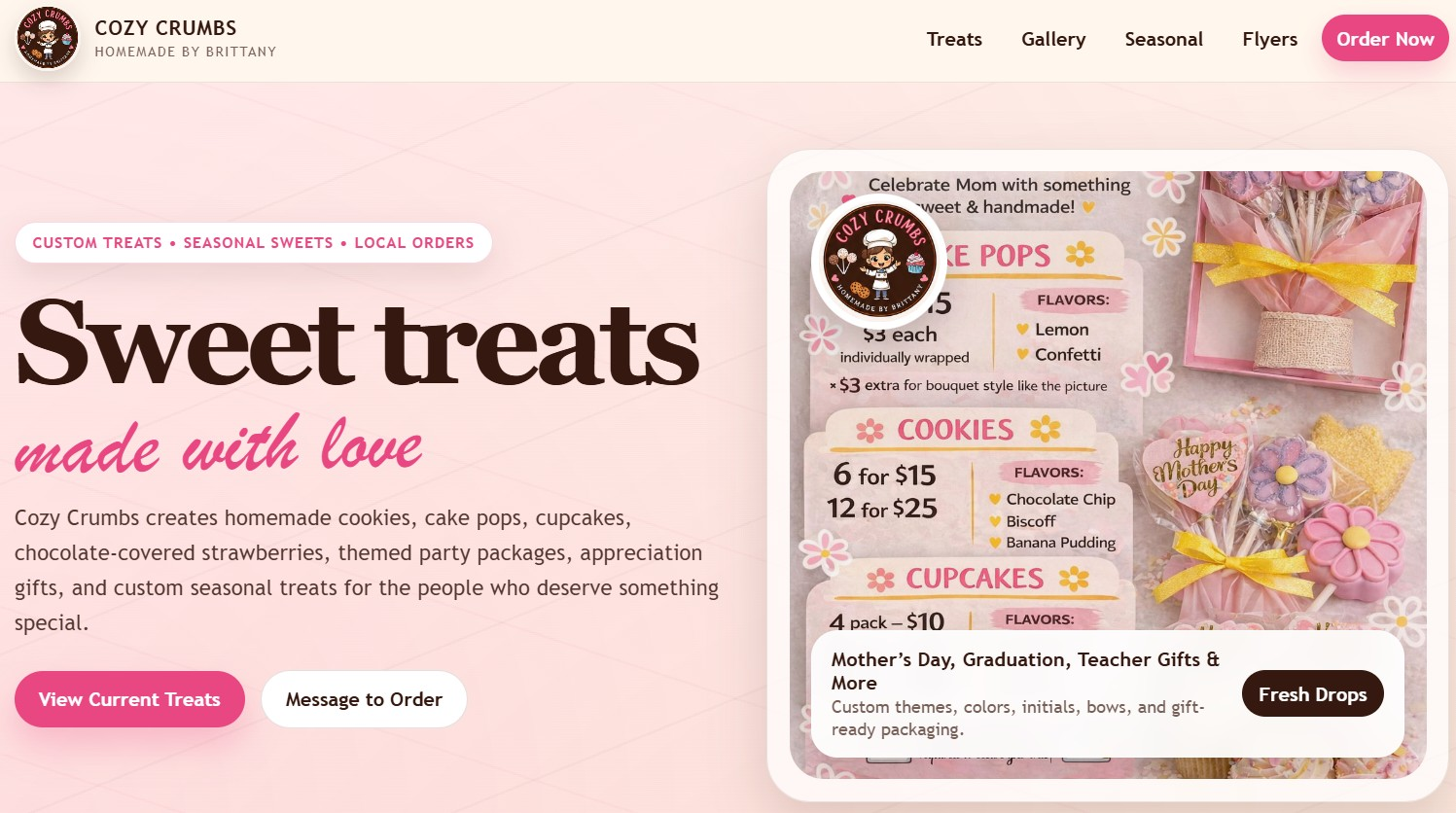 Local business website demo preview
