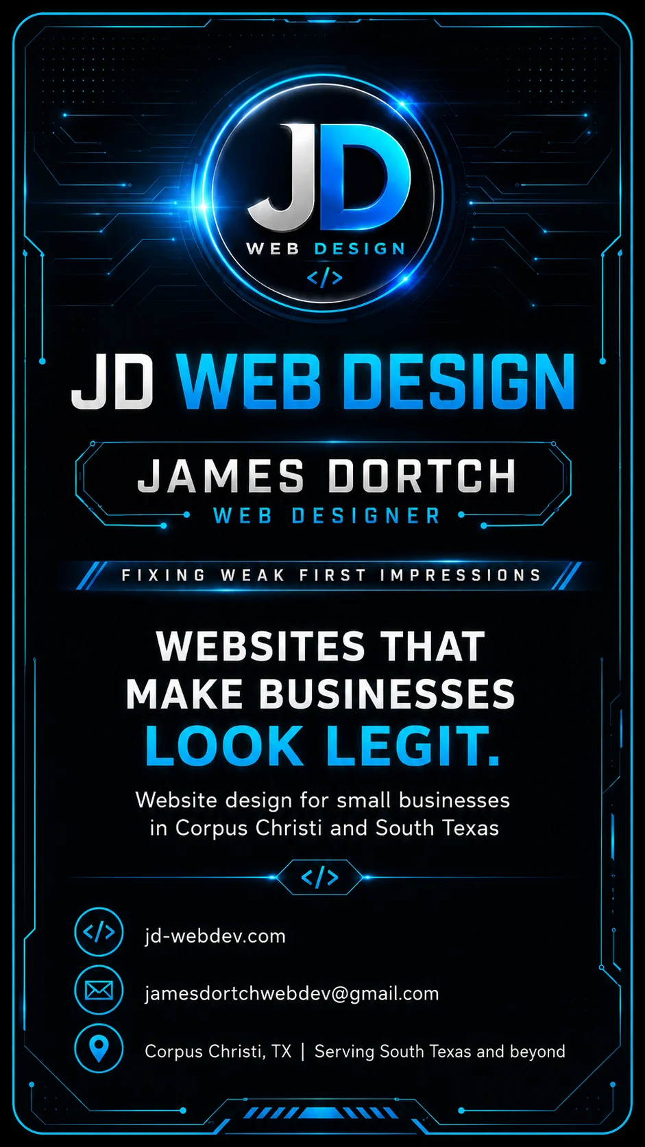 JD Web Design mobile poster artwork