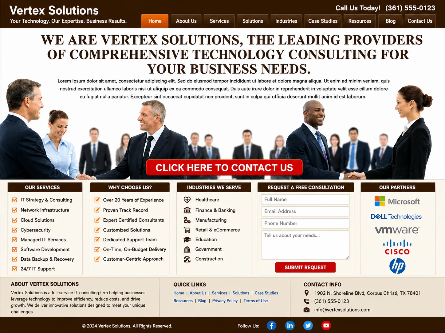 Weak website first impression example